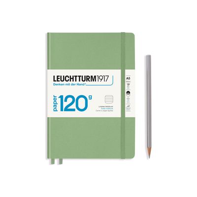 4004117589201-Leuchtturm1917 Edition 120 - Carnet de notes rigide A5 - ligné - vert sauge-Avant-0