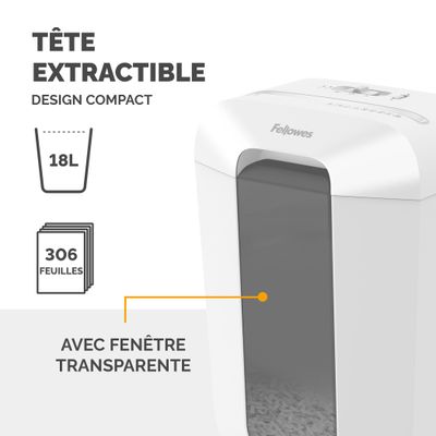 0043859797158-Fellowes Powershred LX70 - destructeur de documents coupe croisée - 11 feuilles - Corbeille 18 litres --5