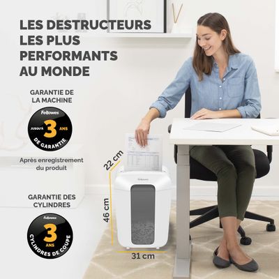 0043859797158-Fellowes Powershred LX70 - destructeur de documents coupe croisée - 11 feuilles - Corbeille 18 litres --6