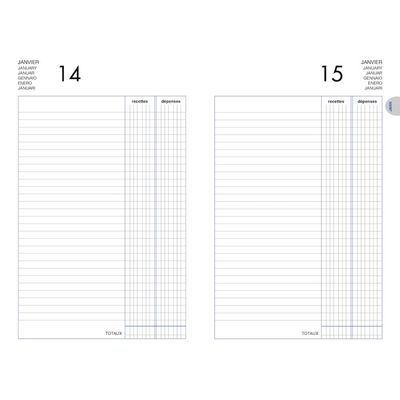 3147280107023-Agenda perpétuel Lecas Recettes-Dépenses - 1 jour par page - 14 x 22 cm - noir--1