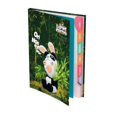 3147280060595-Cahier de textes broché Lapins Crétins Battle - 16 x 22 cm - différents modèles disponibles - Hamel--0