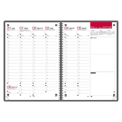 3147280124532-Agenda organiseur spiralé Oxford Voyage - 1 semaine sur 2 pages - 15 x 21 cm - noir - Hamelin--1