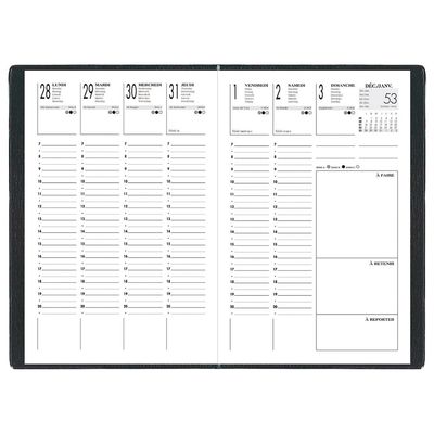3147281202406-Agenda Lecas Economique - 1 semaine sur 2 pages - 16 x 16 cm - noir--1