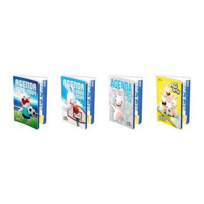 3020120036564-Agenda Lapins Crétins Best Of - 1 jour par page - 12 x 17 cm - différents modèles disponibles - Hame--0