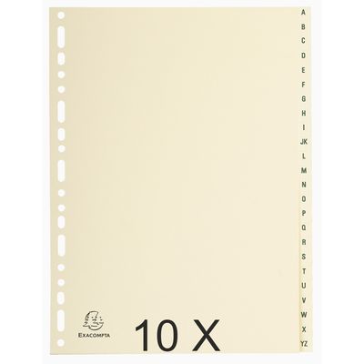 3130631011247-Exacompta - Pack de 10 intercalaires 24 positions alphabétiques - A4 - ivoire--0