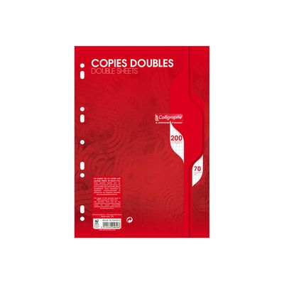 3210330056166-Calligraphe - copies doubles - 200 pages - A4 - petits carreaux (5x5 mm) - perforées-Avant-0