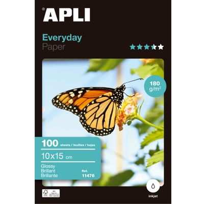 8410782114765-Apli Paper EVERYDAY - Papier photo brillant - 10 x 15 cm - 180 g/m² - 100 feuilles--0