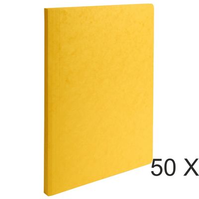 3141879061154-Exacompta - 50 Chemises à dos rainé - 400 gr - jaune--0