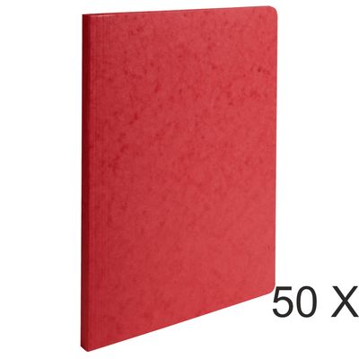 3141879091151-Exacompta - 50 Chemises à dos rainé - 400 gr - rouge--0