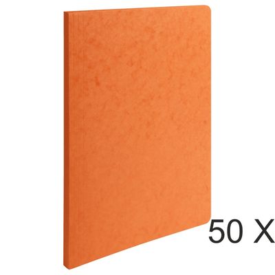 3141879171150-Exacompta - 50 Chemises à dos rainé - 400 gr - orange--0