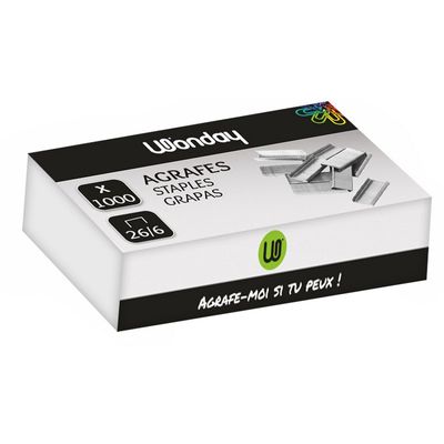 3457701161115-Wonday - Boîte de 1000 Agrafes 26/6 - jusqu'à 20 feuilles--0