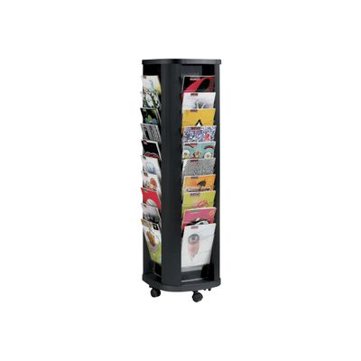 3660141201161-Paperflow - Présentoir mobile - 40 cases pour documents A4 - noir-Avant-0