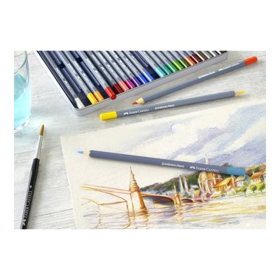 4005401146247-Faber-Castell Goldfaber Aqua - 24 Crayons de couleur aquarellables - couleurs assorties-Gros plan-2