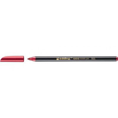 4004764926183-edding 1200 - Feutre de coloriage - 0.5-1 mm - rouge métallique--0