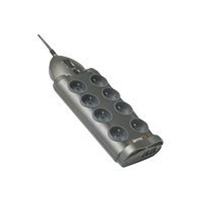 3700085612736-INFOSEC S8 LAN TV - Multiprise parafoudre 8 prises - parasurtenseur 2500 W-Image du produit-0