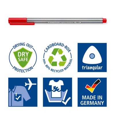 4007817334140-STAEDTLER triplus 334 - 4 feutres fins - 0.3 mm - noir. rouge. bleu. vert--2
