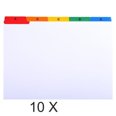 3130631139989-Exacompta - Pack de 10 intercalaires 25 positions alphabétiques pour boîte à fiche A5--0