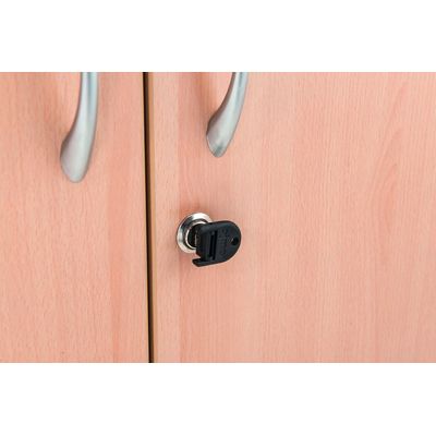 3253310174511-Armoire basse IDRA/DUAL - H72 x L80 x P47 - 2 portes - Corps anthracite - Dessus et portes imitation Ch--2