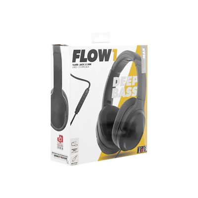 3303170105689-T'nB FLOW - casque filaire avec micro - noir-Angle gauche-3