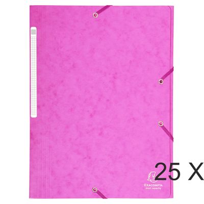 3130632171087-Exacompta - 25 Chemises à rabats maxi capacity - rose--0