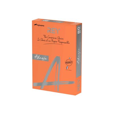 3141720157418-Rey Adagio - Papier couleur - A4 (210 x 297 mm) - 120 g/m² - Ramette de 250 feuilles - oran-Angle droit-0