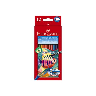 4005401144137-Faber-Castell - 12 Crayons de couleur aquarellables-Avant-0