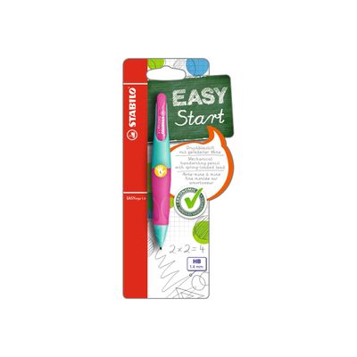 4006381468909-STABILO EASYergo - Porte mines avec 3 mines - HB - 1,4 mm - rose / turquoise - gaucher-Avant-2