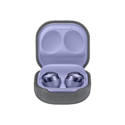 8806092087217-Samsung Leather Cover EF-VR180 - étui en cuir pour Galaxy Buds Live, Buds Pro - gris-Avant-1