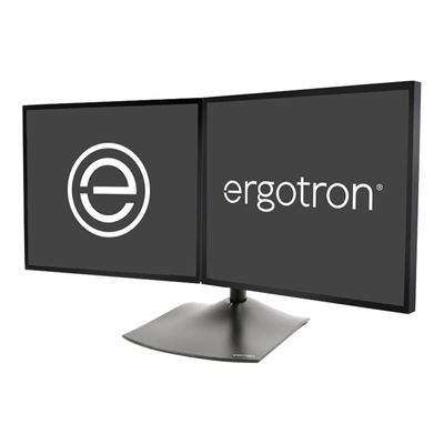 0698833008241-Ergotron DS100 - Pied avec support de fixation pour 2 écrans jusqu'à 24" - noir-Angle droit-4