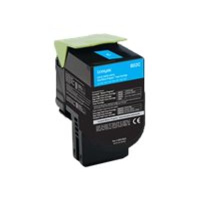 734646475556-Lexmark 802C- cyan - cartouche laser d'origine-Angle gauche-1