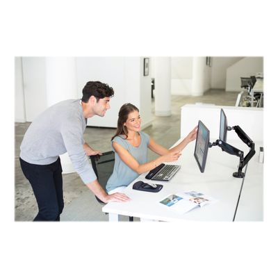 0043859716968-Fellowes Platinum series - Bras porte écran double jusqu'à 27'' par bras - facilement réglable --Angle droit-4