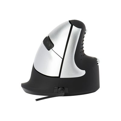 6956993300013-R-Go Tools - souris filaire ergonomique pour droitier - noir et argent-Avant-1