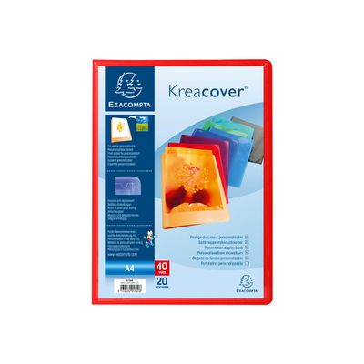 3130631057207-Exacompta Kreacover - 20 Porte vues personnalisables - 40 vues - A4 - couleurs assorties-Avant-3