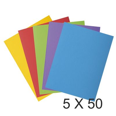 3130632218003-Exacompta Rock"s - 5 Paquets de 50 Chemises 1 rabat - 210 gr - couleurs assorties--0