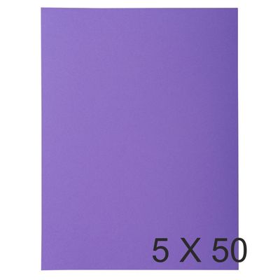 3130637218008-Exacompta Rock"s - 5 Paquets de 50 Chemises 1 rabat - 210 gr - violine--0
