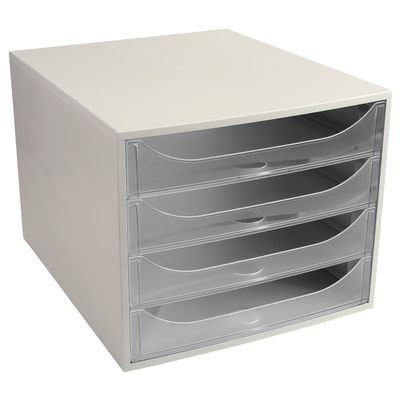 9002493423787-Exacompta Ecobox - Module de classement 4 tiroirs - blanc/cristal--0