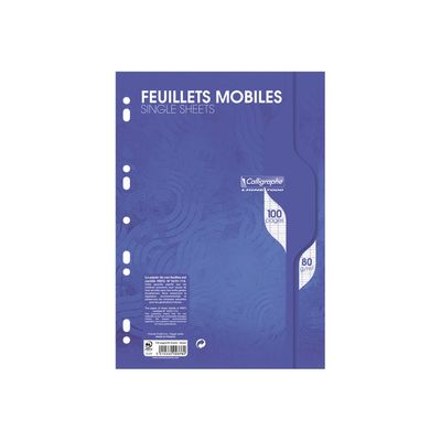 3210330023762-Calligraphe - 100 feuillets mobiles A4 - Grands carreaux (Seyes) - Perforées-Avant-0