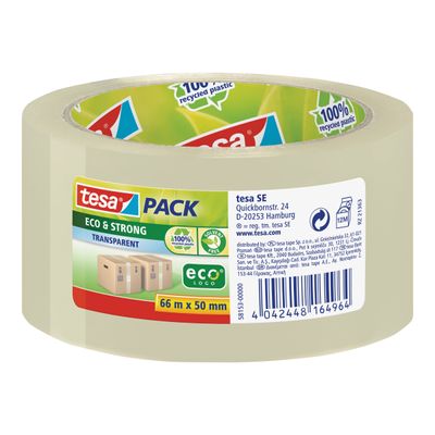 4042448164964-Tesapack Eco & Strong - Ruban adhséif d'emballage - 50 mm x 66 m - transparent-Avant-0