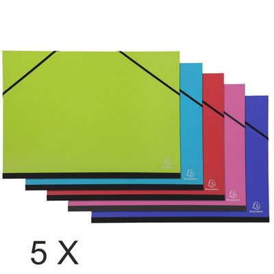 3130632257293-Exacompta - 5 Cartons à dessin à élastiques - 32 x 45 cm - couleurs assorties--0