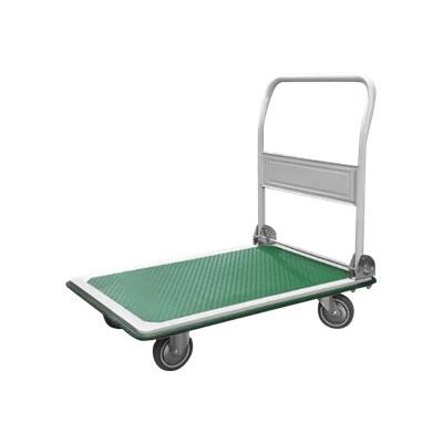 3701254715371-Chariot pliant - grand plateau vert - 300 kg-Angle gauche-0