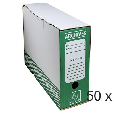 3141879326109-Exacompta - 50 boîtes archives - dos 10 cm - vert--0