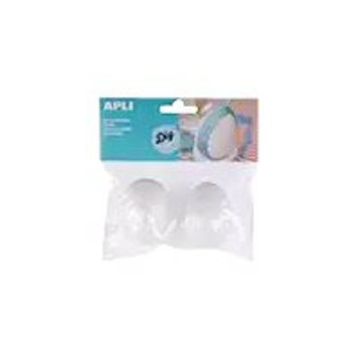 8410782147978-Apli - 2 Oeufs à décorer - polystyrène - diamètre  6,5 cm -Avant-0