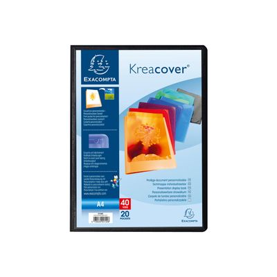 3130631057207-Exacompta Kreacover - 20 Porte vues personnalisables - 40 vues - A4 - couleurs assorties-Avant-4