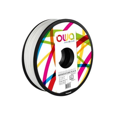 3112539713591-OWA - filament 3D PLA-S - blanc - Ø 175 mm - 2200g-Angle gauche-0