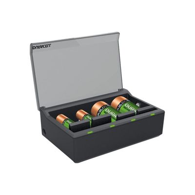 5000394088313-DURACELL CEF22 - Chargeur universel pour piles rechargeables AA/AAA/C/D/9v-Angle gauche-1