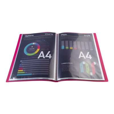 3130631854653-Exacompta Chromaline - 12 Porte vues - 80 vues - A4 - rouge-Avant-2