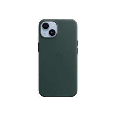 0194253345275-Apple - coque de protection en cuir avec MagSafe pour iPhone 14 - vert-Avant-0