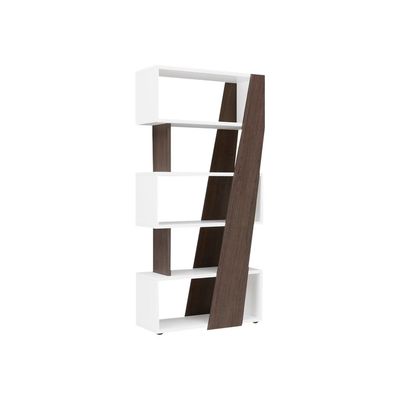 3483600647467-Bibliothèque réversible gauche/droite XENON - L90 x H188 x P38 - Chêne royal-Angle gauche-0