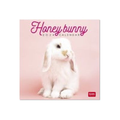 8051128759853-Legami - Calendrier mensuel 2024 - 18 x 18 cm - lapin en peluche -Avant-0