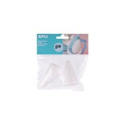 8410782147954-Apli - 2 Cônes à décorer - polystyrène - diamètre 7,5 cm -Avant-0